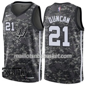 Maillot Enfant San Antonio Spurs Tim Duncan 21 Nike City Edition Noir Swingman